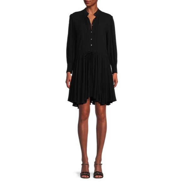 Zadig & Voltaire NWT Ranil Handkerchief‎ Hem Mini Dress in Black XS MSRP $478 - Picture 1 of 11